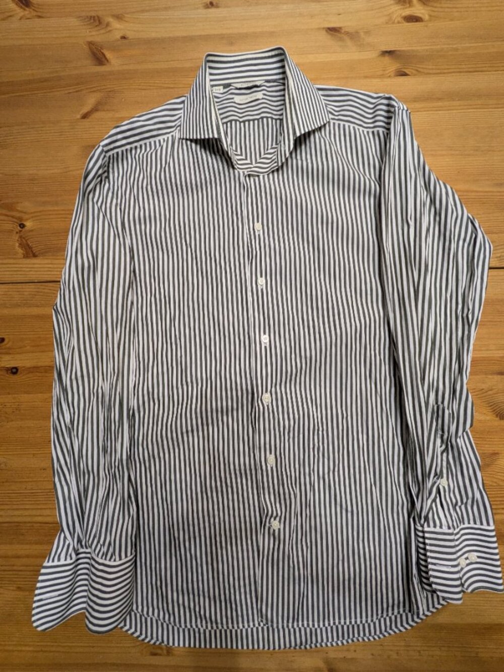 Suitsupply Men's Size 43/17 Button Down Striped Egyptian Cotton Dress Shirt
